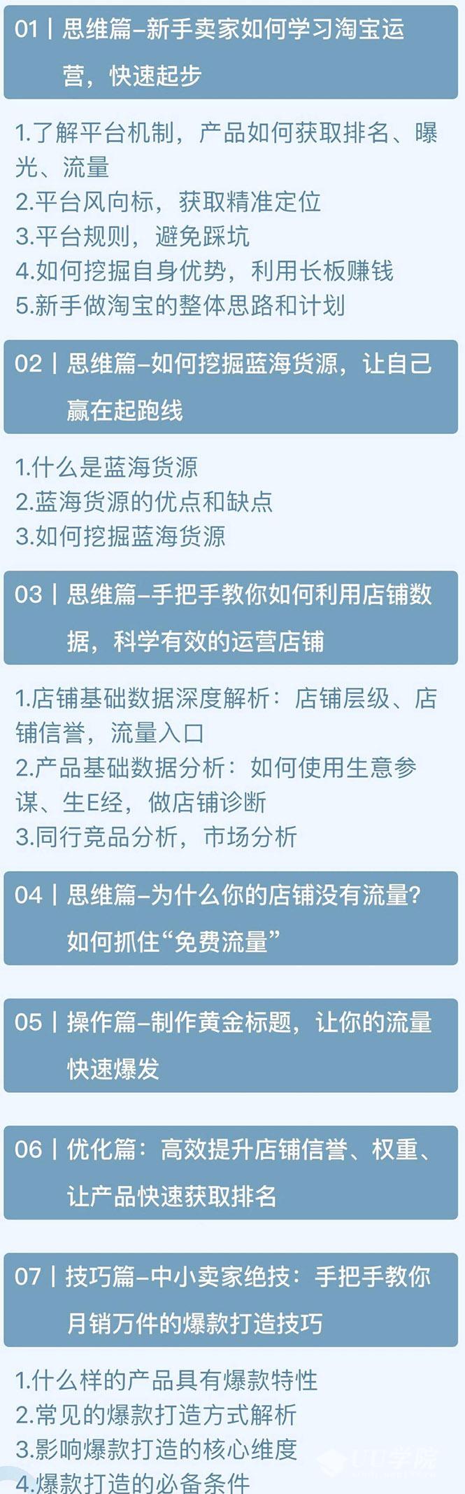 天猫淘宝爆款运营实操技术系列课：资深电商人手把手教你做淘宝（无水印）