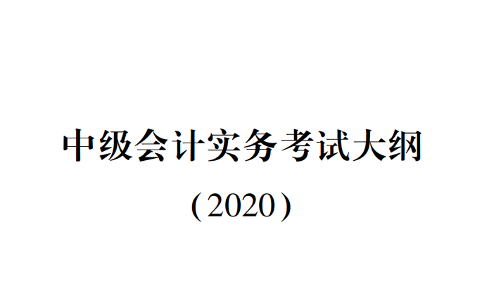 2020年中级会计考试大纲 PDF版