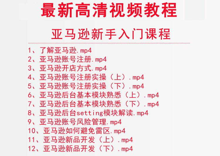 跨境电商亚马逊运营教程视频外贸Amazon店铺开店注册电商训培课程