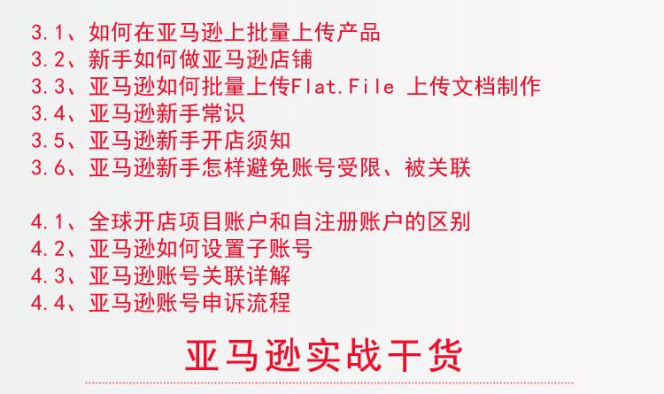 跨境电商亚马逊运营教程视频外贸Amazon店铺开店注册电商训培课程