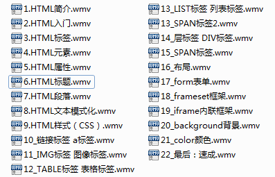 Html基础教程+高级实战教程学习视频