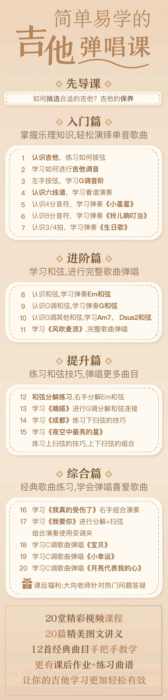 简单易学的吉他弹唱课丨带你从入门到精通