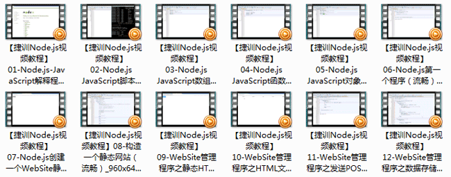 捷训Node.js视频教程12集