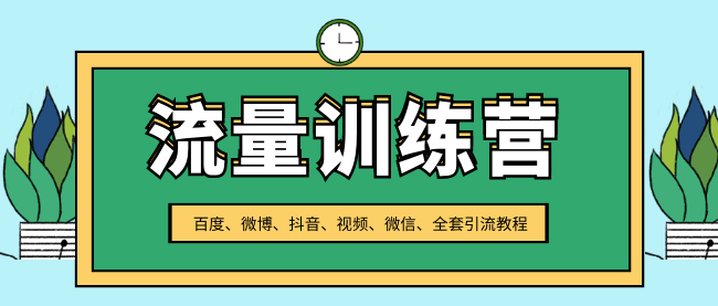 流量训练营，百度、微博、抖音、视频、微信全套引流教程（原价2980元）...