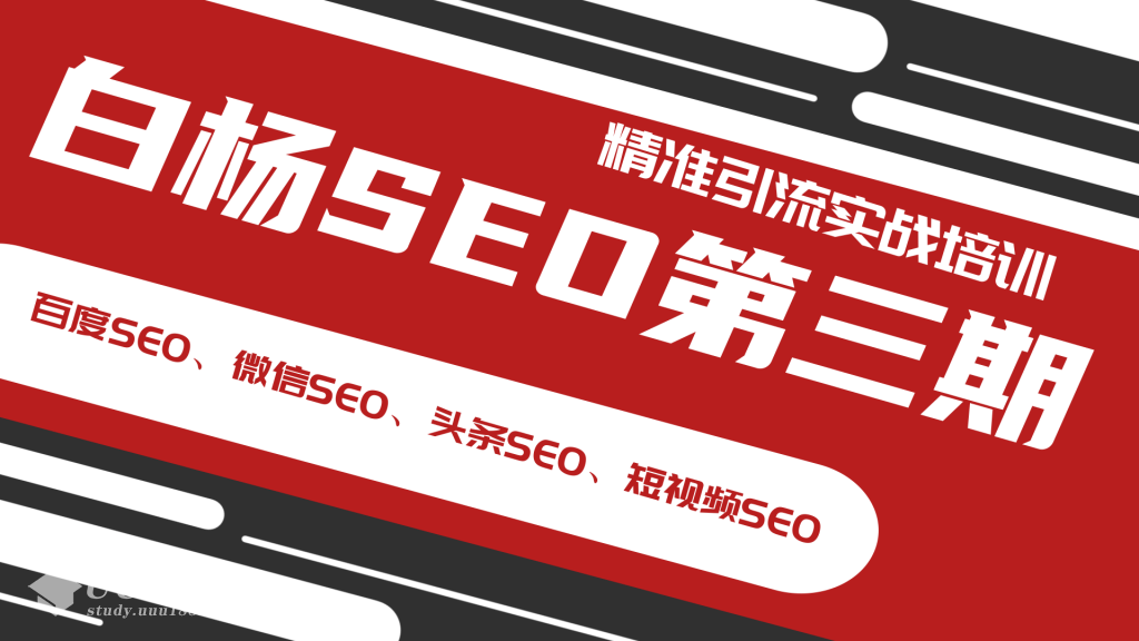 白杨SEO第三期精准引流实战培训（百度SEO、微信SEO、头条SEO、短视频S...