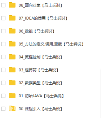 2020年最新马士兵Java零基础入门到精通