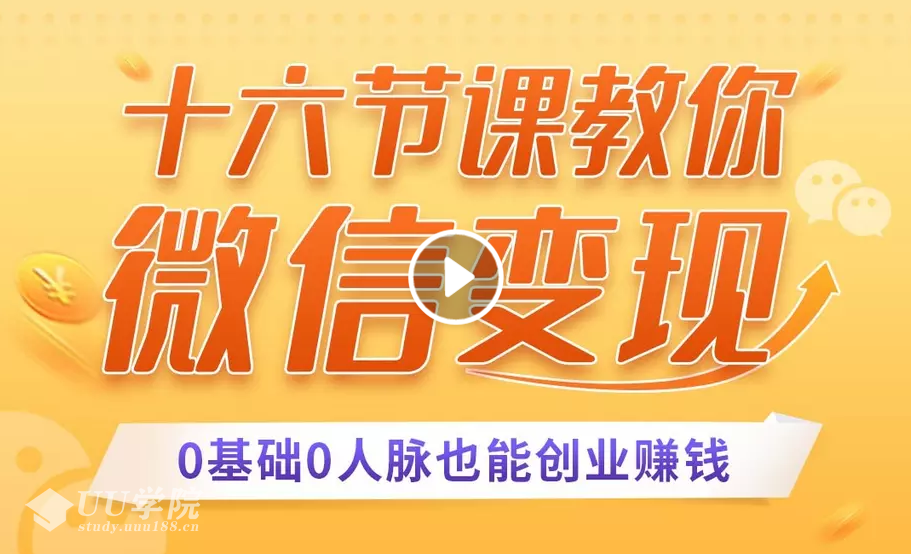 十六节课教你零基础微信变现，用单品打爆市场，0基础0人脉创业赚钱