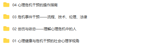 徐凯文 危机干预 远程培训从理论背景到技术实施课程视频+课件