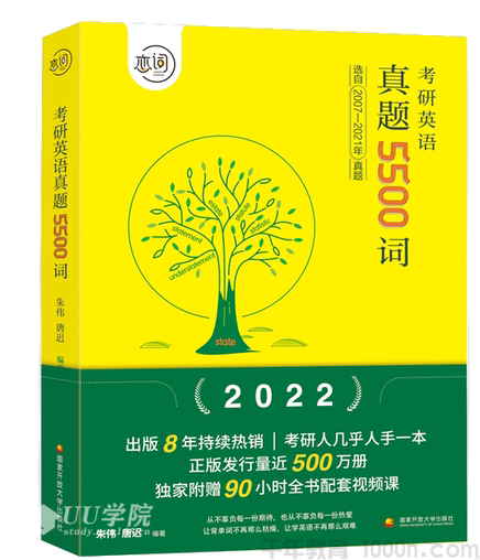 朱伟《英语考研真题5500词》无水印电子书全文可搜索