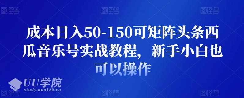 成本日入50-150可矩阵头条西瓜音乐号实战教程，新手小白也可以操作