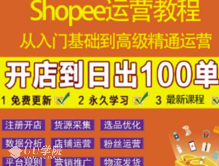 shopee运营教程：从入门基础到高级精通，跨境电商课程集合（全套课程）...