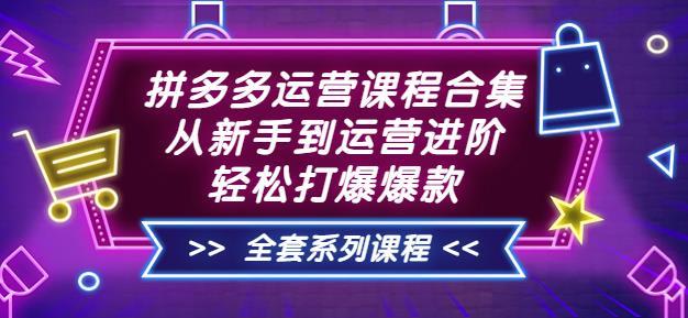 拼多多运营课程合集：从新手到运营进阶，轻松打爆爆款（全套系统课程）...