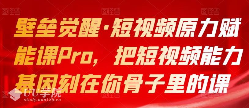 壁垒觉醒短视频原力赋能课Pro，把短视频能力基因刻在你骨子里的课