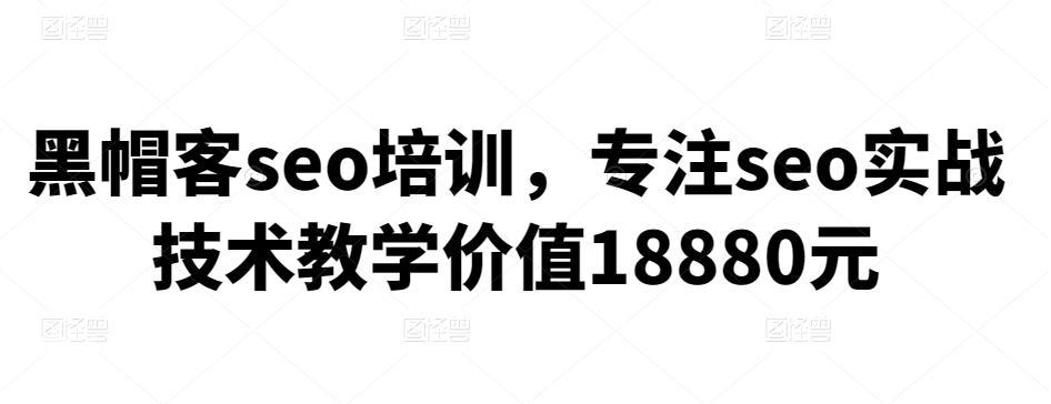 黑帽客seo培训教程，专注seo实战技术教学价值18880元