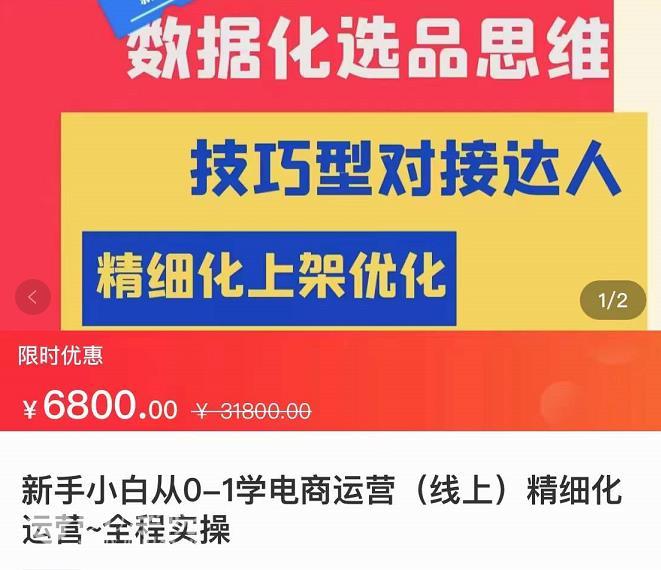 张静静闫小闫团队抖店运营，新手小白从0-1学抖店，精细化运营，全实...