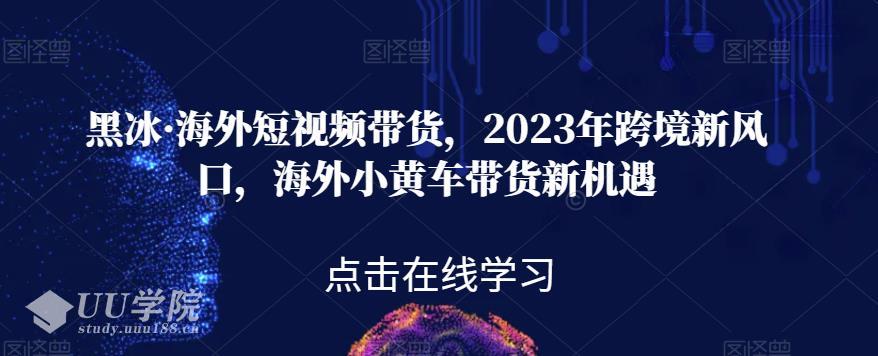 【新机遇】黑冰·海外短视频带货，2023年跨境新风口，海外小黄车带货