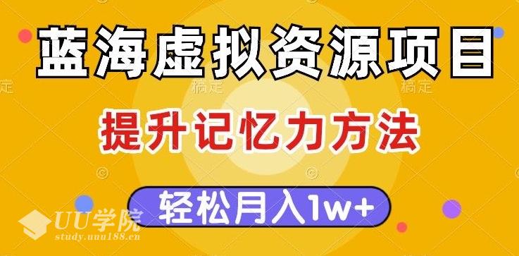 蓝海虚拟资源项目揭秘：记忆力提升方法全解析，多种变现方式等你来挖掘