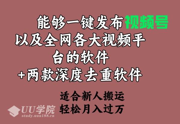 能够一键发布视频号以及全网各大视频平台的软件+两款深度去重软件